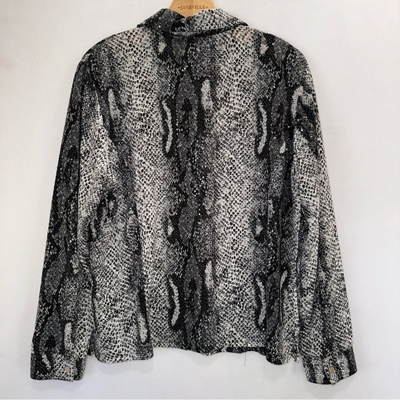 2 for $26 Tabi Snake Print Sequined Slinky Swifty Long Sleeve Top Xlarge - Picture 3 of 7